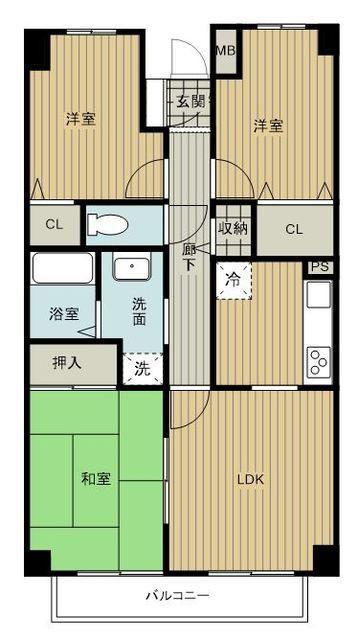 アイリス大宮参番館(3LDK/3階)の間取り写真