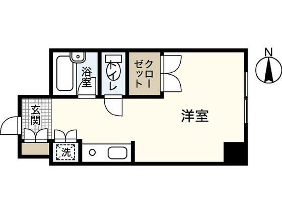 モリヤビル(ワンルーム/2階)の間取り写真