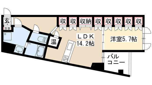 グランドゥール覚王山(1LDK/1階)の間取り写真