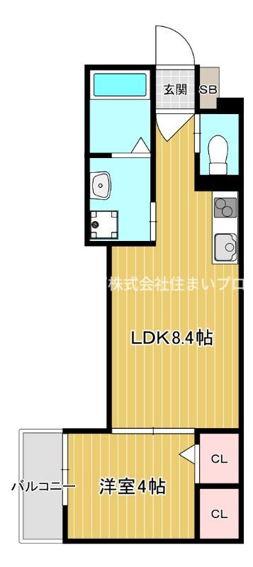 エフアセシアフルーヴ(1LDK/1階)の間取り写真