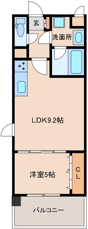 ラルシェパルク新大阪(1LDK/4階)の間取り写真