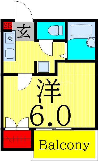 COTTONWELL浦安(1K/2階)の間取り写真