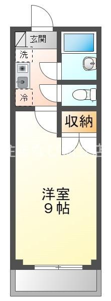 パレス ツルミ(1K/1階)の間取り写真