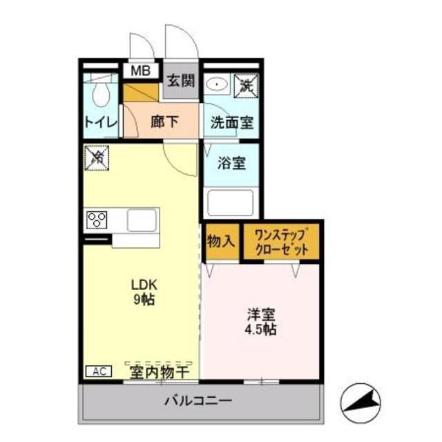 グランアモーレ(1LDK/2階)の間取り写真