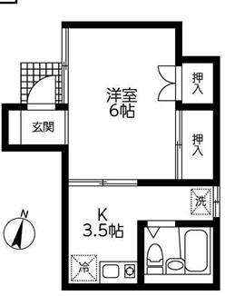 ジュネス目黒(1K/1階)の間取り写真