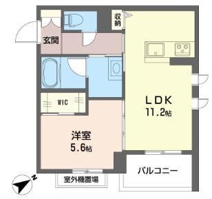 メゾンキング(1LDK/3階)の間取り写真