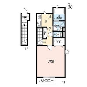  リーブル シルクロード(1K/2階)の間取り写真