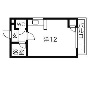 白栄ビル南郷(ワンルーム/3階)の間取り写真