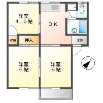 トラッドミホ(3DK/1階)の間取り写真