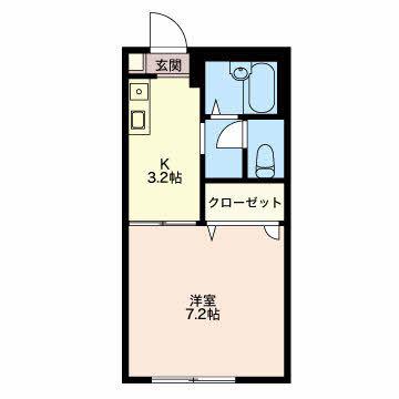 リバティハウス(1K/2階)の間取り写真