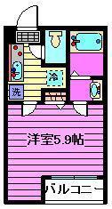 レーヴ・WARABI(1K/1階)の間取り写真