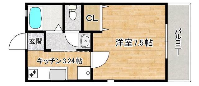 フジハイツ(1K/1階)の間取り写真