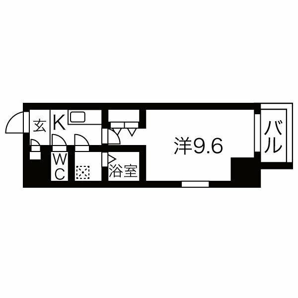 メイクス上前津II(1K/2階)の間取り写真