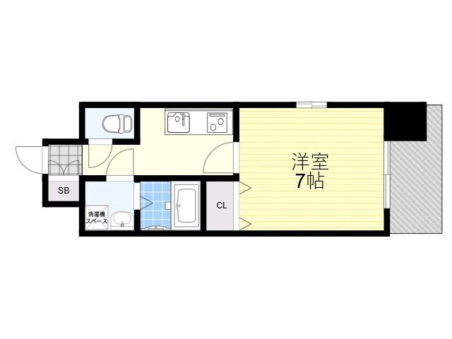 フォレストガーデン今福鶴見Ⅳ(1K/6階)の間取り写真
