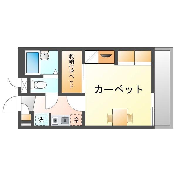 レオパレス安里駅前(1K/4階)の間取り写真