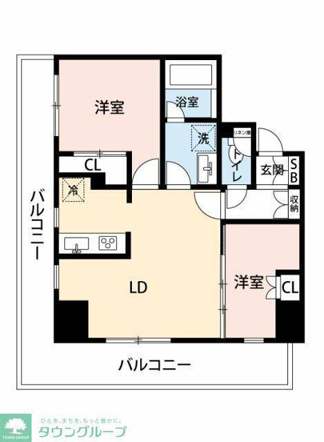 マイナビSTAY EKISM さいたま新都心(2LDK/6階)の間取り写真