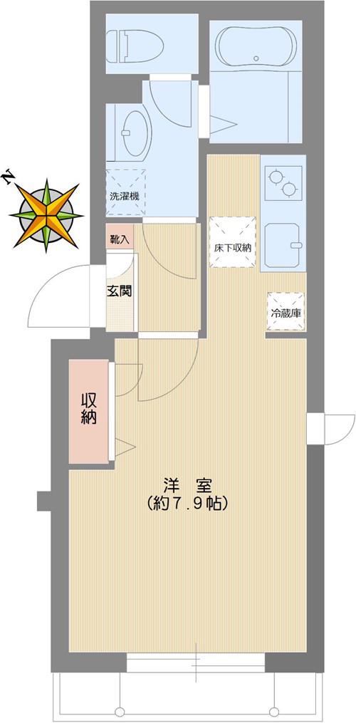 アザレア小石川(1K/1階)の間取り写真