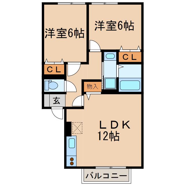 プレストンズ伍番館(2LDK/2階)の間取り写真