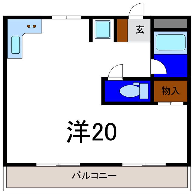 グリーンハイツ(ワンルーム/1階)の間取り写真