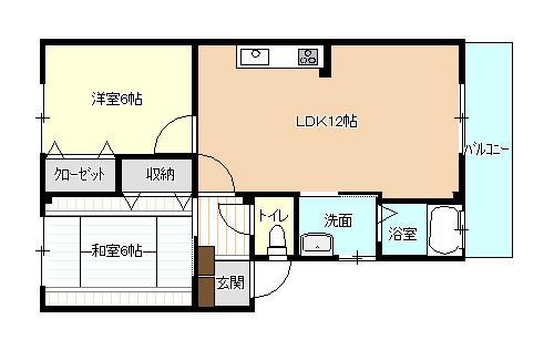 メゾンド・ティアナ(2LDK/2階)の間取り写真