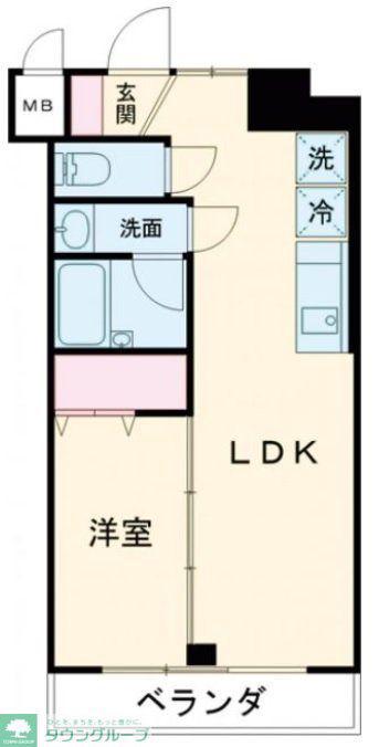 コスモリード大岡山(1LDK/8階)の間取り写真