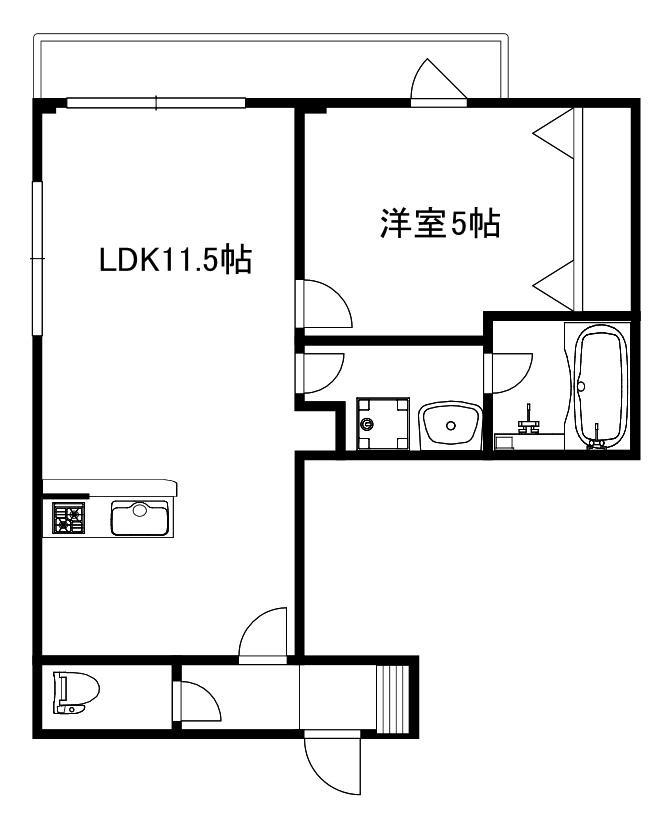 ボナクオリアXX市川南(1LDK/3階)の間取り写真