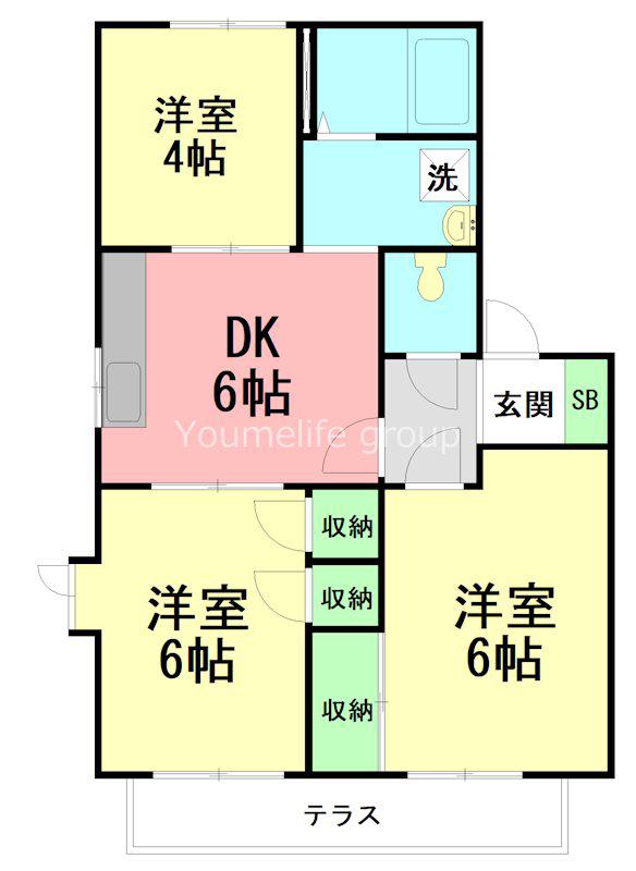 アネックス大下I(3DK/1階)の間取り写真