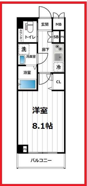 クレストタップ東十条(1K/1階)の間取り写真