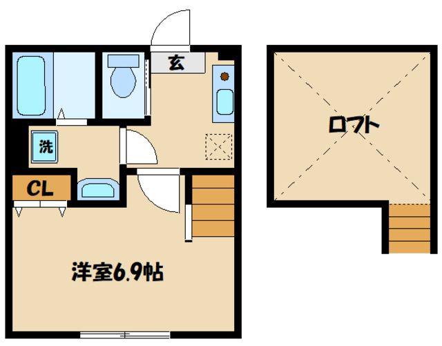 ガーデンビューII(1K/1階)の間取り写真