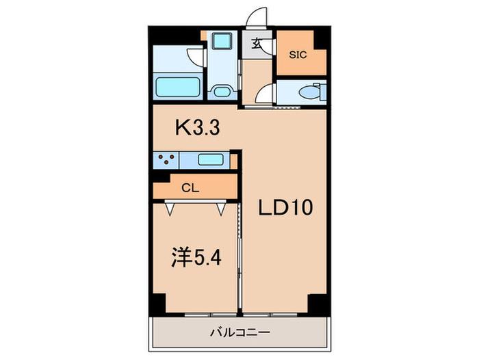 EDELHOFE住吉本町(1LDK/1階)の間取り写真
