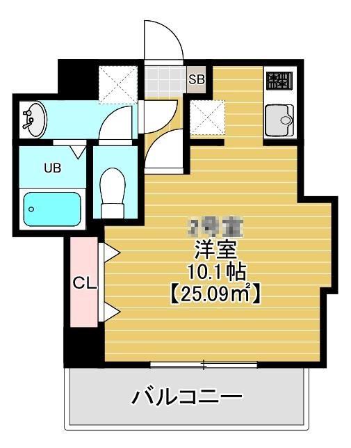 エステラスワン(ワンルーム/4階)の間取り写真