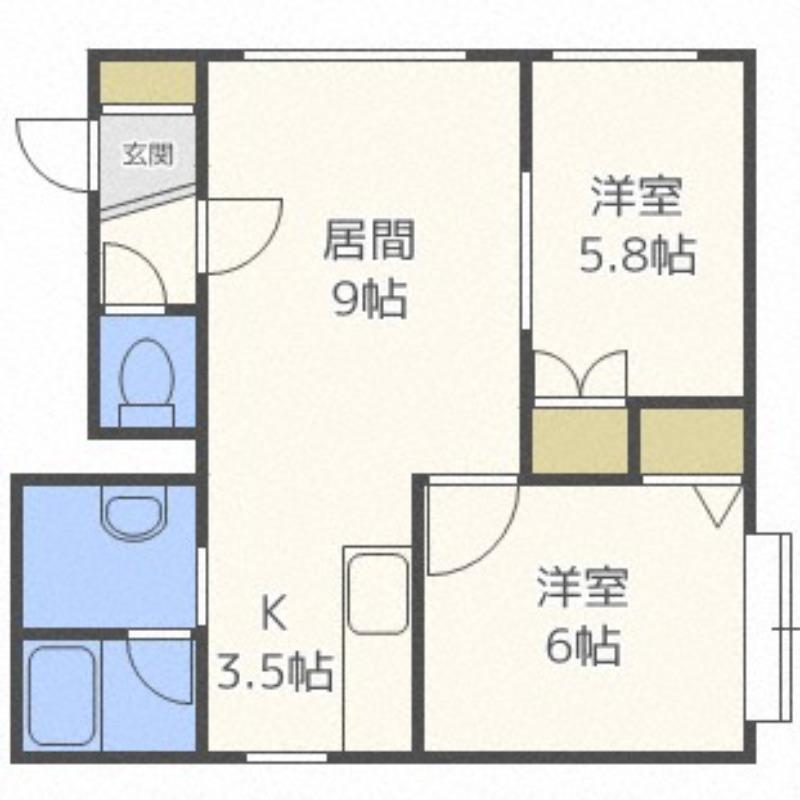 ヴェルコート(2LDK/3階)の間取り写真