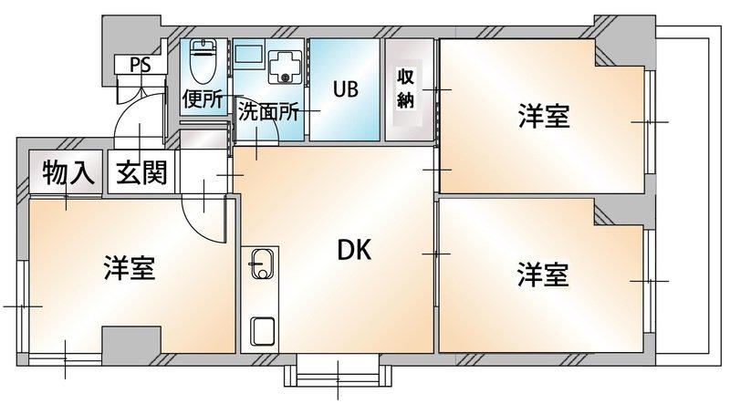 ハビテ葛西(3DK/2階)の間取り写真