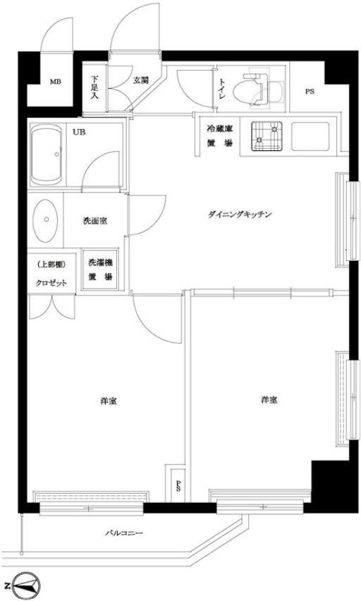 ルーブル蒲田七番館(2DK/1階)の間取り写真
