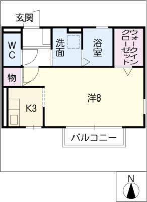 プリマベーラK(1K/1階)の間取り写真