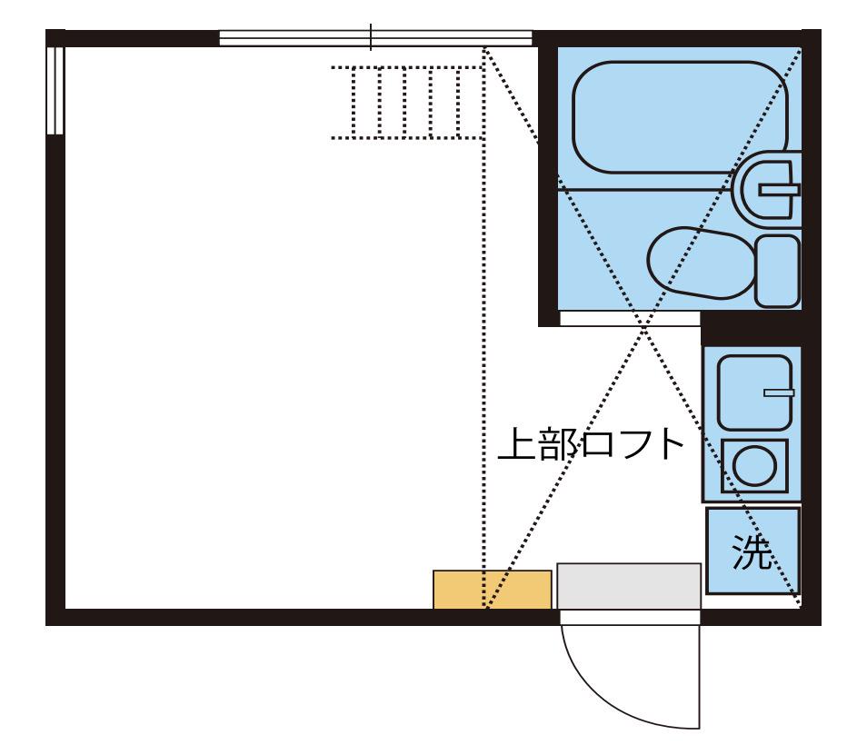 ユナイト小田クリフサイド(ワンルーム/1階)の間取り写真