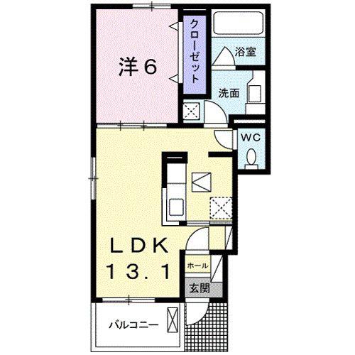 ラノ マリーボ I(1LDK/1階)の間取り写真