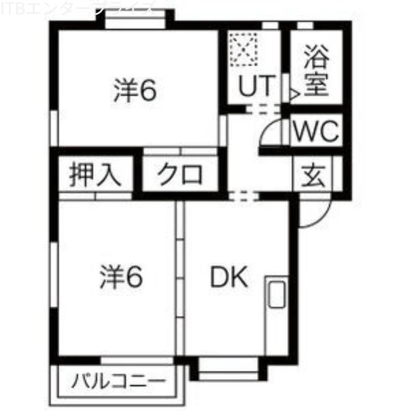 ソフィアみやび(2DK/1階)の間取り写真