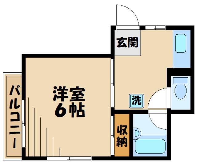 ハウスメモリアルI(1DK/1階)の間取り写真