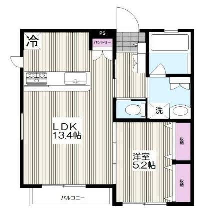 アートドゥヴィーブル(1LDK/2階)の間取り写真