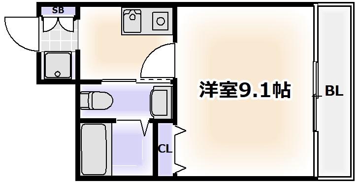 CASSIA天王寺東(1K/8階)の間取り写真