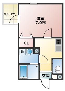 ラーコンシエル(1K/3階)の間取り写真