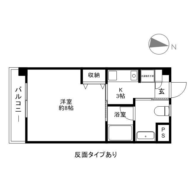 シティコート岩石北館(1K/1階)の間取り写真