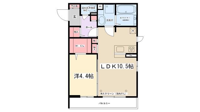 BREZZAII(1LDK/1階)の間取り写真