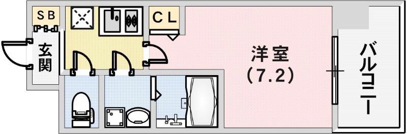 クレストタップ神戸湊町ブラン(1K/5階)の間取り写真