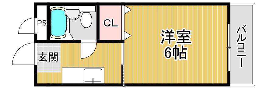 東洋ライオンズ野田(1K/4階)の間取り写真