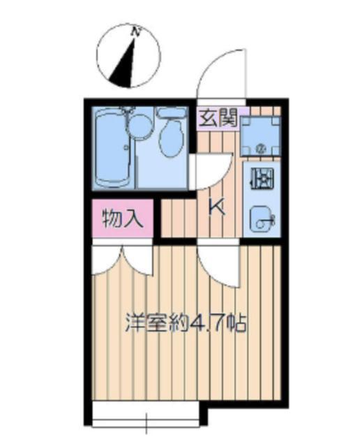 リバーパーク一之江A(1K/2階)の間取り写真