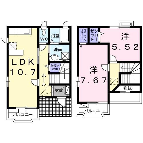 カーサ・ディーオ(2LDK/1階)の間取り写真