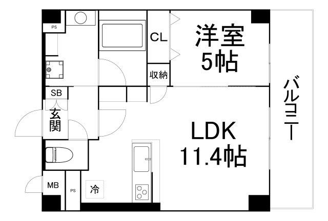 GRACE VILLA(1LDK/4階)の間取り写真