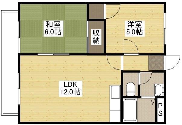 グリーンゲーブル(2LDK/2階)の間取り写真